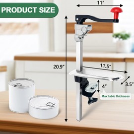 Commercial Can Opener Heavy Duty, Manual Can Opener Suitable for Cans up to 13" Tall, Industrial Can Opener with Plated Steel Base, Perfect for Hotels, Kitchens, and Bars
