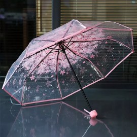 gliss Pink Cherry Blossom Transparent Clear Umbrella Springtime Sakura Beot-Kkot