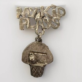 My Kid Plays Basketball New Brooch Pin Silver Tone Silver Tone Lapel Sports