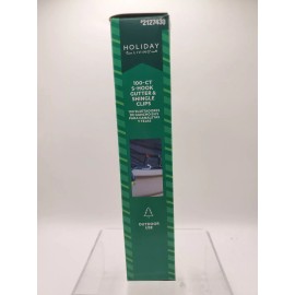 Holiday Living 100 Count S-Hook Gutter & Shingle Clips Roof Hangers 2127430 New!