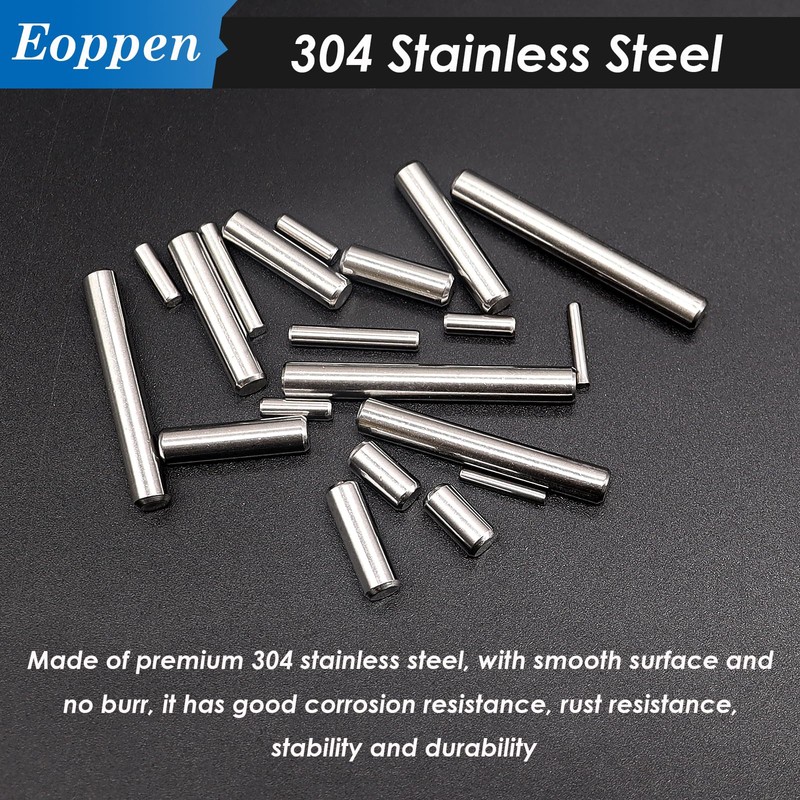 Eoppen 220Pcs 304 Stainless Steel Dowel Pin - 22 Sizes