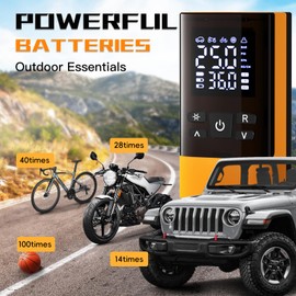 Tire Inflator Portable Air Compressor, Air Pump for Car Tires 5X Faster 150 Psi Digital Pressure Gauge, LED Light and Auto Shut-off Cordless Pocket Portable Pump for Car, Motorcycle, Bike, Balls etc.