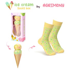 Funny IceCream Socks Box for Women Teen Girls Ladies-Valentines Novelty Gifts for Girlfriend Daughter Ice Cream Food Funky Cute Socks Birthday Mothers Day Fun Gifts Ideas Christmas Stocking-1 pair