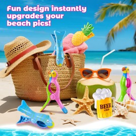 8 Pack Towel Clips for Beach Chairs, Durable and Jumbo Size Parrot Towel Clips, Portable Cute Creative Beach Towel Clip for Beach Chairs Cruise Patio Pool or Daily Use