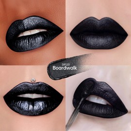 Depuplum Black Lipsticks for Women Metallic Lipstick Long Lasting Non Stick Cup Lip Gloss, Shimmer Lightweight Hydrating Full Coverage Lip Color, DP120 Boardwalk