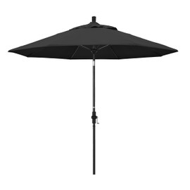 California Umbrella GSCUF908705-SA08 9' Round Aluminum Pole Fiberglass Rib Market Patio Umbrella, Black