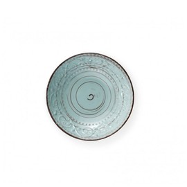 BRANDANI 55975 Serendipity Turquoise Stoneware Soup Plate, Multi-Colour