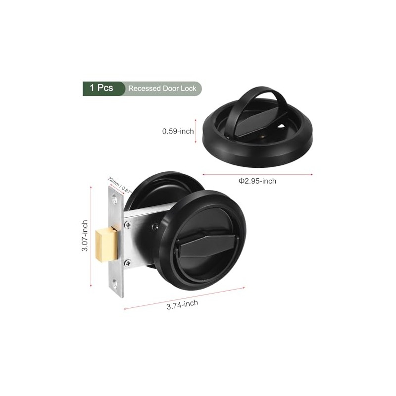 YOKIVE Sleek Stainless Steel 304 Recessed Door Lock, with Hidden