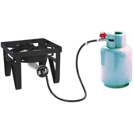 MENSI 10FT 20PSI Adjustable Propane Regulator Hose with Brass Orifice and Air Mixer Kit 150,000 BTU for Fire Pit, Fireplace, Gas Cooker, Smoker, Burner, and Turkey Fryer