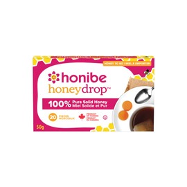 Honibe Honey Drops | 100% Pure Honey | Solid Honey Sweetener | Soothes Sore Throat | Pack of 12, 20 Drops per Pack (240 Drops)