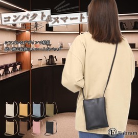 Fabram Women's Shoulder Bag, Cross-body Smartphone Pouch, Lightweight, Smartphone Pochet, Compact, Mini Bag, Black