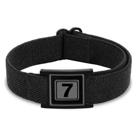 Jesvo Number 7 Bracelet for Boys Men, Black Baseball Basketball Soccer Football Accessories Stuff Wrist Sports Jewelry Valentine Gifts ldeas Teen Teenage Kids Boys Male Age Pulsera Para Hombre