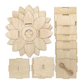 Baker Ross FE192 Sunflower Wooden Bird House Kits - Pack of 2, Woodcraft Activities to Paint and Decorate for Kids Arts and Crafts or Garden Projects, Green