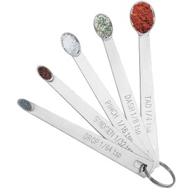 5PCS Small Measuring Spoons Set - Cuttte Stainless Steel Tiny Measuring Spoons for Cooking Baking, 1/4 TSP, 1/8 TSP, 1/16 TSP, 1/32 TSP, 1/64 TSP, Teaspoon Mini Measuring Spoons for Powders, Spices