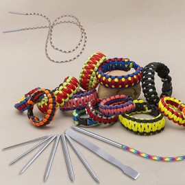 Pack of 6 Paracord Needles Stainless Steel Sewing Needles with Velvet Bag Paracord Smoothing Tool for DIY Bracelets Weaving Shoelaces