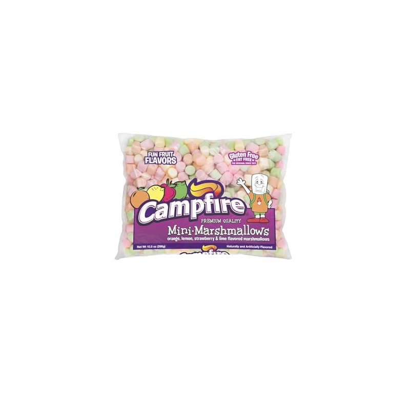 Campfire Premium Quality Flavored Mini-Marshmallows Rainbow Fun Fruit Flavors, 10.5oz.