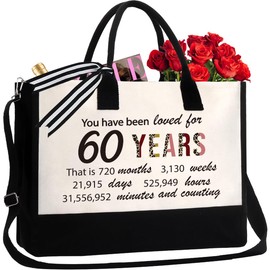 Eilcoly 60th Birthday Gifts for Women, 60 Years Old Happy Birthday Gift for Her, Wife, Aunt, Grandma, Mother-in-law,Teacher, Turning 60, 60th Birthday for Her Reusable-Grocery-Bags(1964)