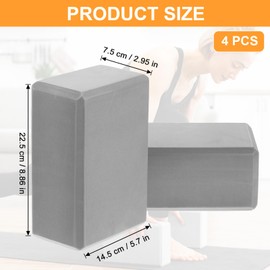 4 Pack Yoga Blocks - Premium EVA Foam Bricks for Pilates Workout, Stretching, Meditation - Yoga Brick for Flexibility, Balance, Spine Strength, Non-slip and Lightweight Exercise Blocks