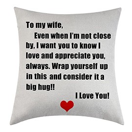 To My Wife Throw Pillow Cover Gift Anniversary Birthday To My Wife I Love You Birthday Gifts Valentines Day Gifts