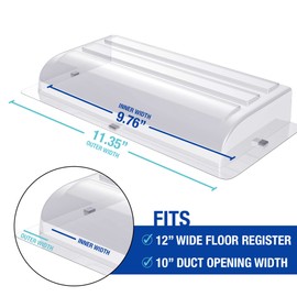 Ventilaider Magnetic Vent Air Deflector for Ceiling, 11" Total Width (Compatible with 10" Wide Ducts), 6" Long, 1.2" Tall, Low-Profile, Non-Adjustable, for Ceilings, Sidewalls and Floors - 2 Pack