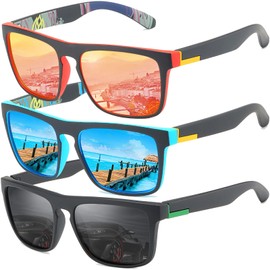 LEDING&BEST Sunglasses Polarised for Men Women Cool Fishing Driving Hiking Ultralight Unisex Classic Vintage Style Ultralight Shades Trave sun glasses UV Protection