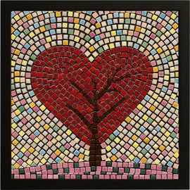 ALEA Mosaic 20 cm Mosaic Set with Solid Wood Frame Love