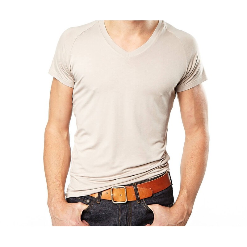 Mr. Davis Men's Bamboo Viscose Traditional Cut V Neck Undershirt