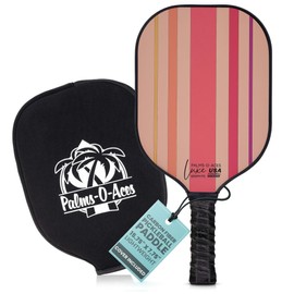 Palms-O-Aces Pickleball Paddles Carbon | USAPA Approved Lightweight Durable Racket with Spin Texture | 16MM T700 Graphite Paddle Cover Included | Paddle for All Level | Maximum Control | Pink Stripes