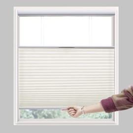 Persilux Custom Size Cordless Light Filtering Top Down Bottom Up Cellular Blinds for Windows Insulated Honeycomb Window Shades Privacy Protection Ventilation Fabric Blinds for French Doors Beige