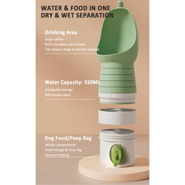 19 OZ Portable Dog Water Bottle, Collapsible Dog Water Dispenser, Leak Proof Dog Travel Water Bottle, Food Grade Silicone BPA-Free, Doggy Water Bottle for Outdoor Walking, Hiking, Travel (Pink)