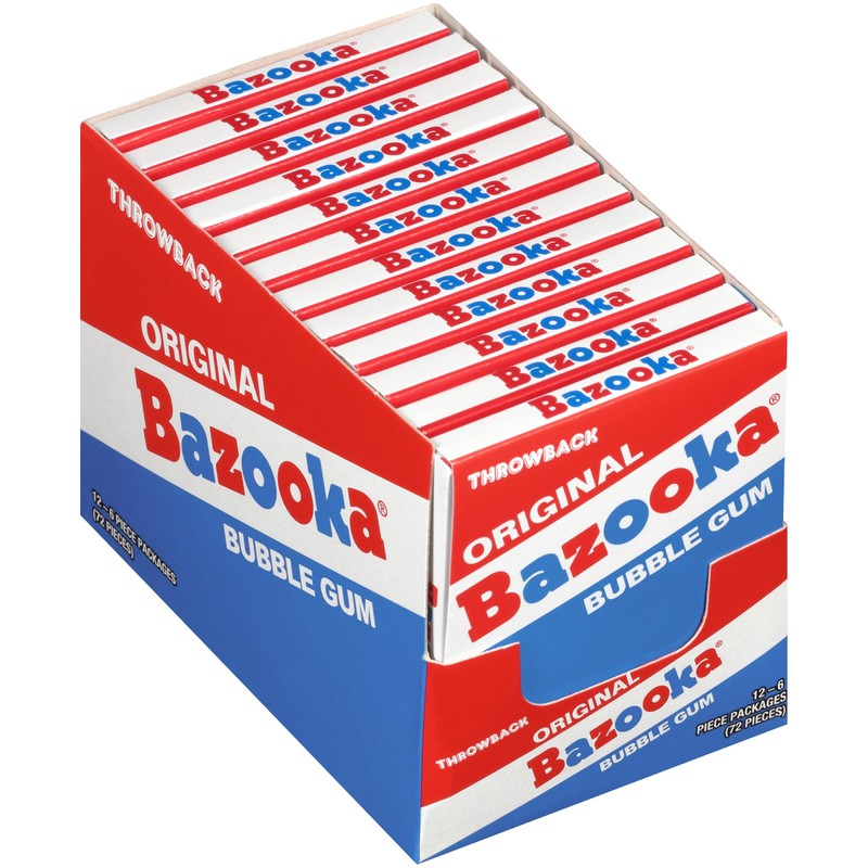 Bazooka Bubble Gum Bulk Individually Wrapped Original Pink Chewing Gum