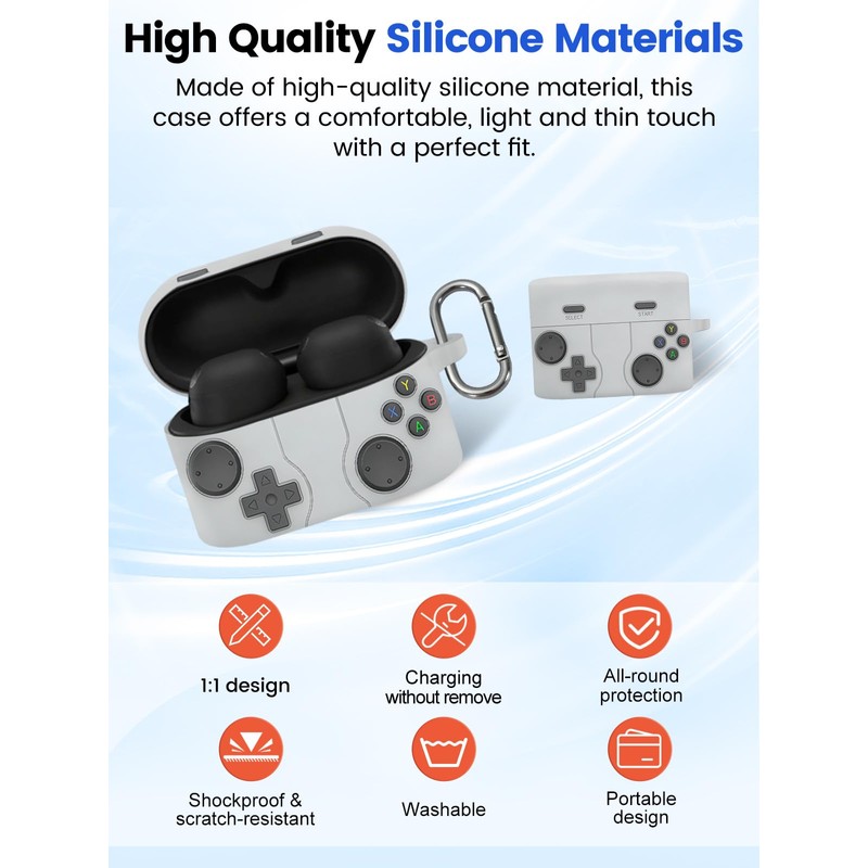 Case for Sony WF-1000XM6 - Silicone Protective Cover, Full-Body Protection