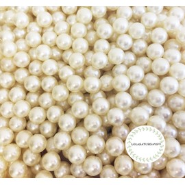 LolaSaturdays Pearls 1-Lbs Loose Beads - no Hole (8mm, Ivory)
