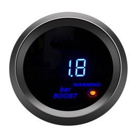AUCELI Car Digital Boost Gauge Bar, Universal Meter Kit, 2" 52mm & Blue LED Light Display