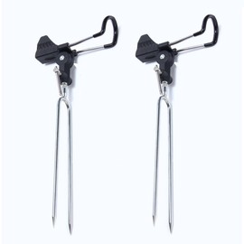 Stedan 2 Pack Fishing Rod Holders, Ground Fishing Rod Pole Brackets, 360 ° Adjustable & Detachable Easy to Carry Folding Fishing Equipment for Fishing on Lakes, Rivers (Black)