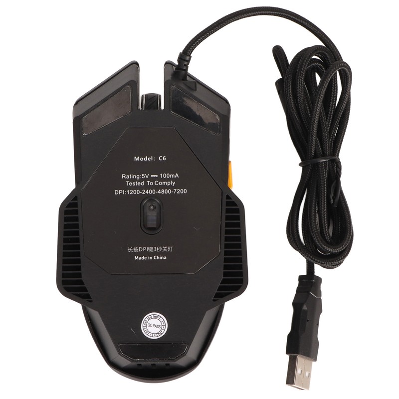 Wired Mouse Ergonomic RGB Backlit Adjustable DPI 7 Programmable Keys