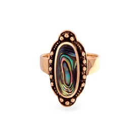 Windalf Vintage Elves Ring ABALONE 24 mm Sea Opal Ring Bronze, Bronze, Abalone/Paua Shell