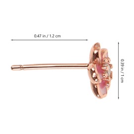 Earrings Cherry Blossom Earrings Pink Women's Sterling Silver Stud Earrings 925 Sterling Silver Earrings for Women Girls, S925 Silver, No Gemstone