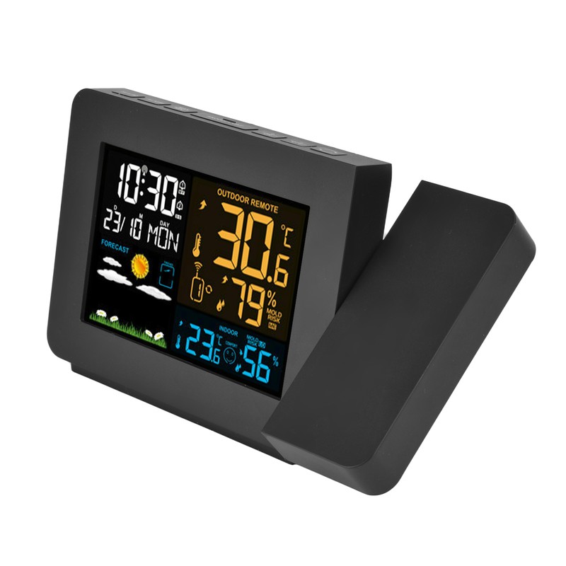 Indoor Outdoor Thermometer 60m Transmission Clock Projection Function Temperature Prediction