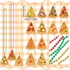 Ecally 24 Pieces Pizza Beaded Necklaces Pizza Beaded Necklaces Bead