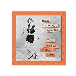 Design Design 624-10279 Text Read in Court Beverage Napkin, Multicolor