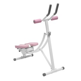 PIAOCAIYIN Ab Machine, Foldable Abdominal Crunch Trainer, 150kg/330lbs Abdominal Exercise Machine with Digital Display, Adjustment Gear Ab Workout Equipment for Home Gym, Pink