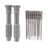 Steel Slotted Screwdriver Set with 9 Bits 2 Handles Hand