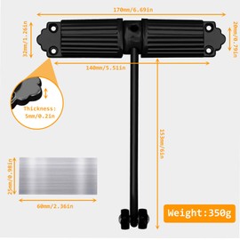 Automatic Spring Door Closer, Gate Spring Closer Adjustable Gate Closer, Soft Door Closer Heavy Duty with Rod and Screws Door Spring, Door Closers for Interior Door Commercial & Home Use (Black)