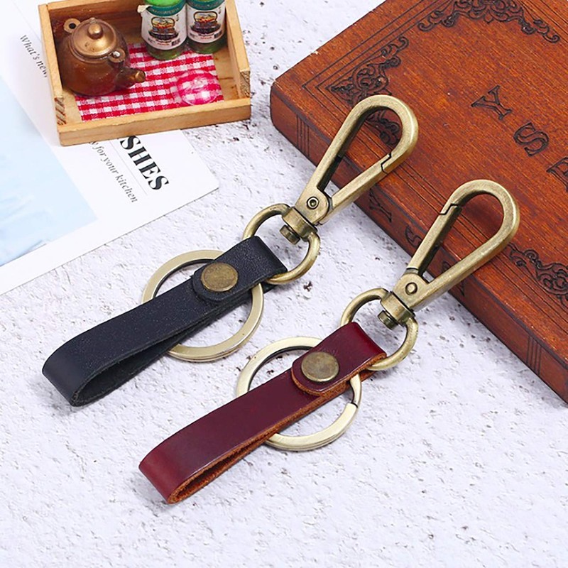 CHROME CRANE Leather Cowhide Leather Cord Key Ring Charm Keychain