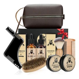 Kit De Cuidado De Barba Para Hombres, Set Definitivo De 9 Pi