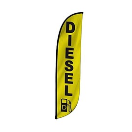 LookOurWay Feather Flag - 12ft Tall Advertising Flag Banner for Business and Events Promotion - Flag Only - Diesel, Yellow (10M1200223)