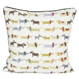 AR 100% Cotton Printed Decorative Cushion Cover Pillowcase Design Weiner Dog Size 18" x 18"