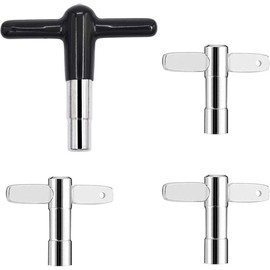 High Torque Drum  4-pack with More Advanced Material Rubber And Plastic Handles Drum Key,Universal Drum Tuning Key Percussion Hardware Tool With Hole(Black) - Color: Black, Size: 1-3