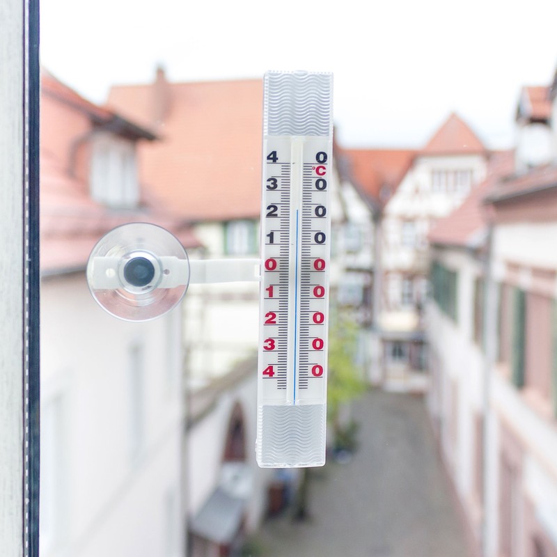 Lantelme Window Thermometer with Suction Cup | Plastic Long 14